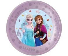 „Disney Frozen“ idiliškos stebuklų mikro, aukščiausios kokybės plastikinių vakarienės lėkščių rinkinys, 4 vnt., 21 cm