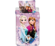Patalynės komplektas Jerry Fabrics Patalynė KRAINA LODU DZIECIĘCA 140X200 FROZEN KOMPLET BAWEŁNA 70X90 ELSA ANA