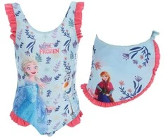 „Disney Frozen“ vaikiškas maudymosi kostiumėlio ir sarongo komplektas 7-8 metų / 122-128 cm