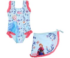„Disney Frozen“ vaikiškas maudymosi kostiumėlio ir sarongo komplektas 3-4 metams / 98-104 cm