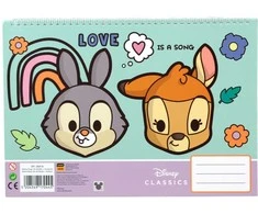 „Disney“ gyvūnų meilės spiralės formos eskizų sąsiuvinis su A/4 formato 40 lapų ir lipdukais