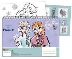 „Disney“ „Ledo šalies nuotykių“ A/4 spiralinė eskizų knygelė su 40 puslapių ir lipdukais