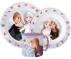 „Disney“ „Ledo šalies“ rudens lapų indų rinkinys, mikroplastikas su puodeliu, 265 ml
