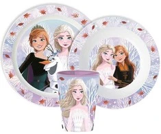 „Disney“ „Ledo šalies“ rudens lapų indų rinkinys, iš mikroplastiko, su puodeliu 260 ml