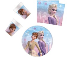 „Disney“ „Ledo šalies“ vakarėlių rinkinys su 36 daiktais ir 23 cm lėkšte