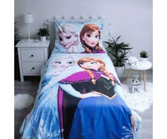 Patalynė bawełniana 140x200 Frozen Kraina Lodu 8384 Anna Elsa melsva kwiaty poszewka 70x90