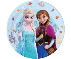 „Disney“ „Ledo šalis“ idiliškos stebuklų popierinės lėkštės, 8 vnt., 23 cm, FSC