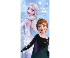 Rankšluostis Ręcznik plażowy 70x140 Frozen Kraina Lodu Anna i Elsa Sisters 06 mėlyna dziecięcy bawełniany Kids25