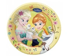 „Disney“ „Ledo šalis“ karštinės popierinių lėkščių rinkinys, 8 vnt., 23 cm