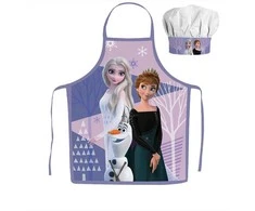 "Disney Frozen" 2 dalių vaikiškos prijuostės ir kepurės rinkinys