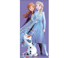 Disney Ledo šalis violetinis vonios rankšluostis, paplūdimio rankšluostis 70x140 cm