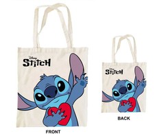 „Disney Lilo and Stitch“ širdelės formos drobinis pirkinių krepšys, 44 cm