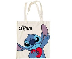 „Disney Lilo and Stitch“ širdelės formos drobinis pirkinių krepšys, 44 cm