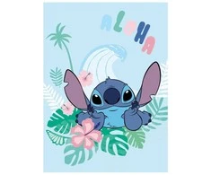 Disney Lilo ir Stitch Aloha koralų spalvos vilnos antklodė 100x150cm