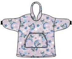 Disney Lilo ir Stitch Chill suaugusiųjų užtraukiama pliušinė polinė antklodė, pončas