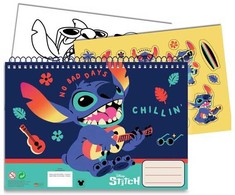 Disney Lilo ir Stitch Chillin' A/4 spiralinė eskizų knyga, 40 lapų su lipdukais