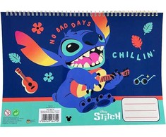 Disney Lilo ir Stitch Chillin' A/4 spiralinė eskizų knyga, 40 lapų su lipdukais