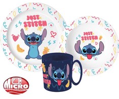 Disney Lilo ir Stitch Disney Lilo ir Stitch Palms vakarienės rinkinys, mikroplastiko rinkinys su 350 ml puodeliu