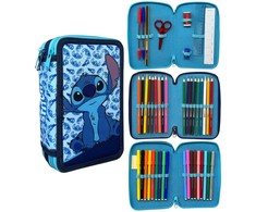 Disney Lilo ir Stitch Happy pieštukų dėklas, užpildytas 3 lygiais