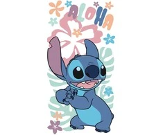 Rankšluostis Ręcznik plażowy 70x140 Lilo and Stitch Hawaiian mėlyna dziecięcy bawełniany Kids25