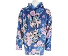 Disney Lilo ir Stitch Hibiscus užtraukiama pliušinė poliarinė antklodė, pončas 3-6 metų vaikams