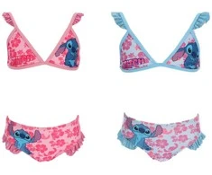 Disney Lilo ir Stitch Hibiscus vaikiškas maudymosi kostiumėlis, bikinis 3-8 metų