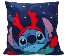 Disney Lilo ir Stitch Kalėdinis pagalvėlės užvalkalas su elnio ragu, 40x40 cm, aksomas