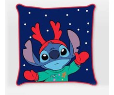Disney Lilo ir Stitch Kalėdinis pagalvėlės užvalkalas su elnio ragu, 40x40 cm, aksomas