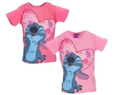 Disney Lilo ir Stitch linksmi vaikiški trumpi marškinėliai, 3-8 metų