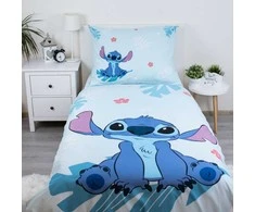 Patalynė bawełniana 140x200 Lilo i Stitch mėlyna poszewka 70x90 JF24