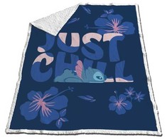 Disney Lilo ir Stitch mėlynas, šaltas šerpų pledas, 130x170 cm