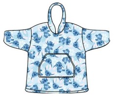 Disney Lilo ir Stitch mėlynas suaugusiųjų megztinis su polarinės vilnos pledu, ponču