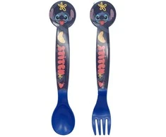 Disney Stitch - plastikinių stalo įrankių rinkinys iš Palms kolekcijos (šaukštas ir šakutė)