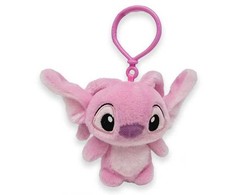 Disney Lilo ir Stitch rožinė 3D pliušinė figūrėlė su kabliuku, krepšio aksesuaru 12 cm