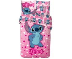 Disney Lilo ir Stitch rožinės širdelės formos patalynės užvalkalas 140–200 cm, 65 x 65 cm