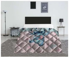 Disney Lilo ir Stitch širdelės formos dygsniuota lovatiesė, antklodė 240x220cm