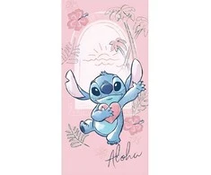 Disney Lilo ir Stitch Širdelės formos vonios rankšluostis, paplūdimio rankšluostis 70x140cm (greitai džiūstantis)