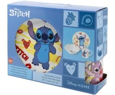„Disney“ Lilo ir Stitch širdelės porcelianinis vakarienės rinkinys dovanų dėžutėje