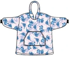 Disney Lilo ir Stitch šviesiai rožinis suaugusiųjų užtraukiamas pliušinis poliarinis pledas, pončas