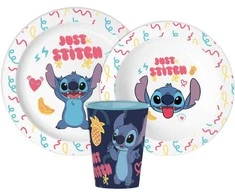 Disney Lilo ir Stitch Tiesiog stalo įrankių rinkinys, mikroplastikas su puodeliu 260 ml