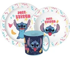 Disney Lilo ir Stitch Tiesiog vakarienės rinkinys, mikroplastiko rinkinys su puodeliu 390 ml