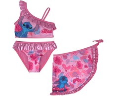 Disney Lilo ir Stitch Tropic Rožinė vaikiškas bikinis ir sarongas 4/5 metų vaikams