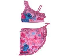 Disney Lilo ir Stitch Tropic Rožinė vaikiškas bikini ir sarongo komplektas 6/8 metų