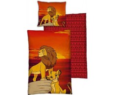 Disney Liūto karaliaus „Sunset Roar“ patalynės komplektas, 140x200cm, 63x63 cm, mikropluošto