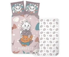 „Disney Marie Purrfect“ vaikiškas, darželio antklodės užvalkalas 100–135 cm, 40–60 cm