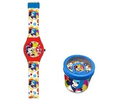 „Disney Mickey Bubble“ analoginis laikrodis metalinėje dėžutėje