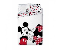 Disney Mickey Mickey Love Disney Minnie patalynės komplektas 140x200cm, 63x63 cm mikropluošto