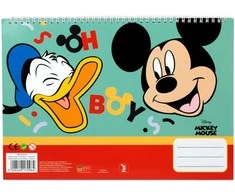 Disney Mickey Oh Boy A/4 spiralinė eskizų knygelė su 40 lapų ir lipdukais