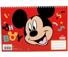 Disney Mickey Oh Boy spiralinis eskizų sąsiuvinis A/4, 30 lapų