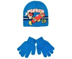 Kepurė Disney Mickey Skate vaikiška kepuraitė ir pirštinės komplektas 52-54 cm